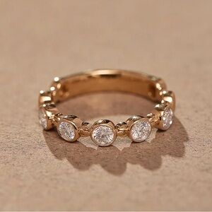 HYOU Fine Jewelry Bezel Set Station Diamond Eternity Band - Size 8